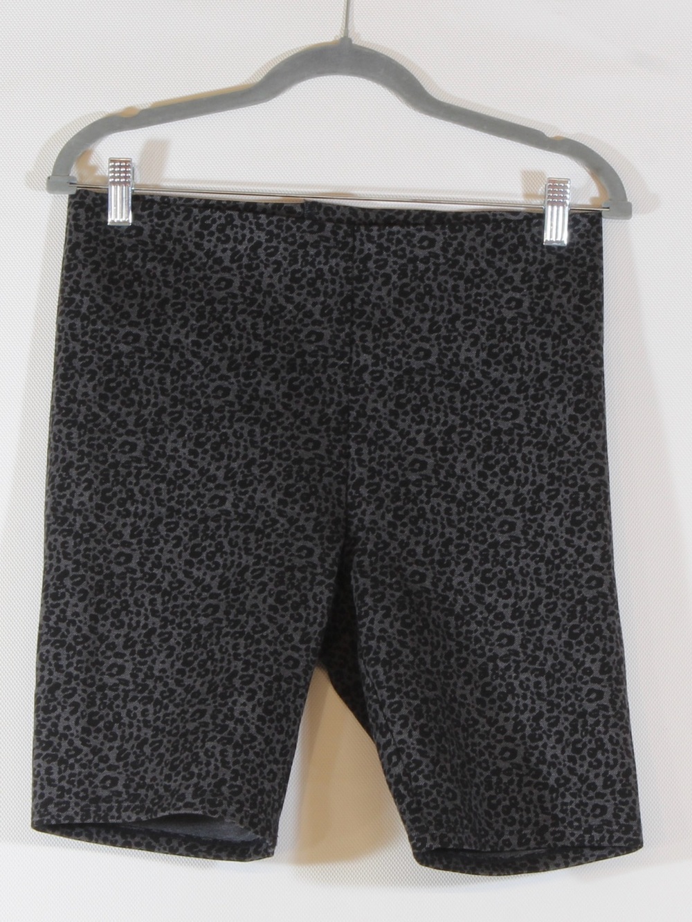 LOFT Women's Charcoal Black Leopard Print Bike Shorts NWT